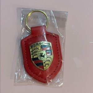 New Porsche Red Keychain